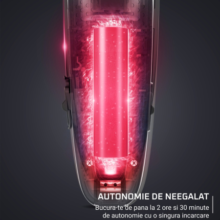 Aparat de tuns Rowenta x Karl Lagerfeld Barber Experience TN155LE0, 6500 rpm, autonomie 150 min, 6 piepteni ficsi, 6 piepteni fade, lame inox, indicator LED, baza de incarcare, negru & gri [13]