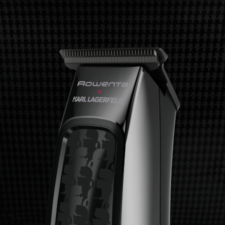 Aparat de tuns Rowenta x Karl Lagerfeld Barber Experience TN185LE0, 6500 rpm, autonomie 90 min, 5 piepteni ficsi, lame inox, baza de incarcare, indicator LED, negru & gri [5]
