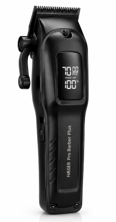 Aparat de tuns si trimmer HAEGER Pro Barber Plus, set 2 in 1, display LED, 10 piepteni, USB-C, Negru [2]