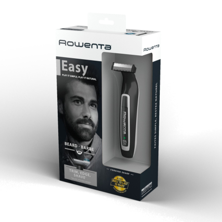Aparat hibrid de tuns, conturat si barbierit Rowenta Forever Sharp TN6000F5, wet&dry, lame inox cu tehnologie de autoascutire, 3 piepteni, negru [12]
