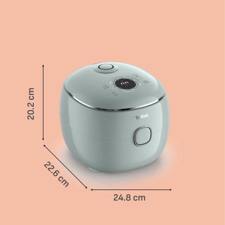 Aparat multifunctional de gatit orez Tefal Pop RK5354E0, 350 W, capacitate 0.7 L, 8 programe, tehnologie digitala, functie mentinere la cald, verde [13]