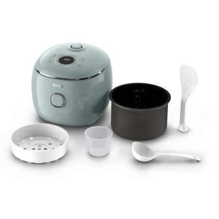 Aparat multifunctional de gatit orez Tefal Pop RK5354E0, 350 W, capacitate 0.7 L, 8 programe, tehnologie digitala, functie mentinere la cald, verde [15]