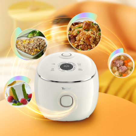 Aparat multifunctional de gatit orez Tefal Pop RK535AE0, 350 W, capacitate 0.7 L, 8 programe, tehnologie digitala, functie mentinere la cald, design c [2]