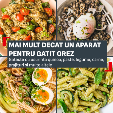 Aparat multifunctional de gatit orez Tefal Pop RK535AE0, 350 W, capacitate 0.7 L, 8 programe, tehnologie digitala, functie mentinere la cald, design c [10]