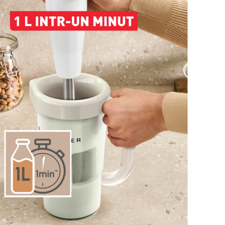 Aparat pentru preparat lapte vegetal Tefal Easy Milker VZ700AE0, 1 L, baza detasabila, crem [7]