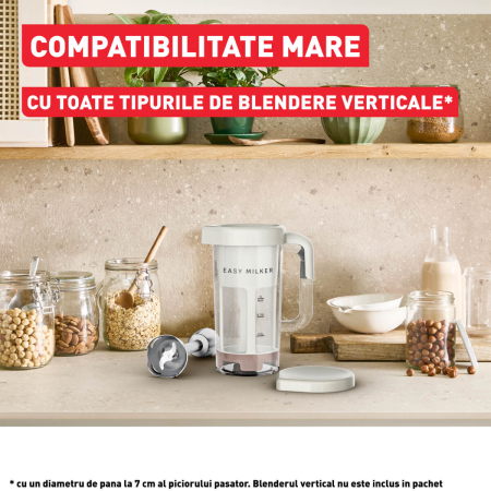 Aparat pentru preparat lapte vegetal Tefal Easy Milker VZ700AE0, 1 L, baza detasabila, crem [4]