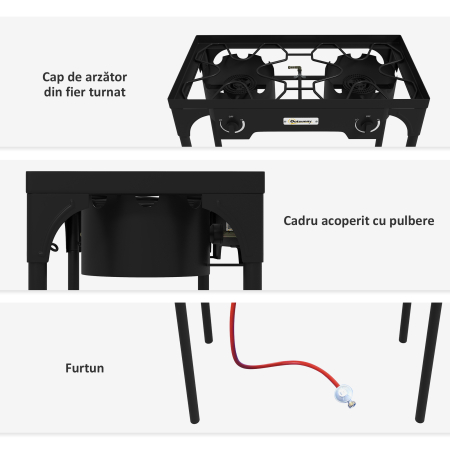  Aragaz Exterior 150.000 BTU - 2 Arzatoare Propan, Presiune Mare [6]