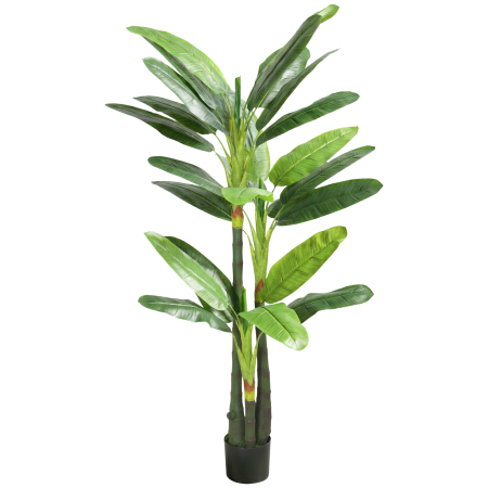 Living & hol -  Arbore de Bananier Artificial, Planta Artificiala cu 18 Frunze, 180 cm, Verde