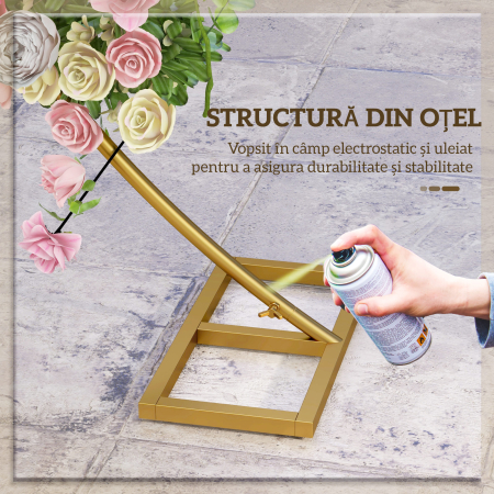  Arc Auriu din Otel - Suport pentru Baloane si Plante Cataratoare pentru Ceremonii, Evenimente si Zile de Nastere [4]