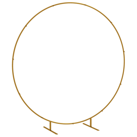 Suporturi flori si ghivece -  Arc de Gradina din Otel Auriu - Arc Decorativ Rotund pentru Baloane, Plante Cataratoare, Flori - Pentru Nunti, Aniversari, Ceremonii - 2,24 m