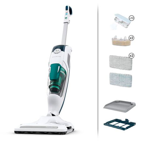 Aspirator cu abur Rowenta Clean & Steam Revolution RY7757WH, 1500W, autonomie abur până la 30 min, recipient praf 0.3L, recipient apă 0.47L, difuzo [1]