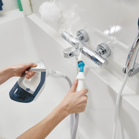 Aspirator cu abur Rowenta RY8561WH Clean & Steam Multi, 1700 W, autonomie abur 30 min, recipient praf 0.5 L, recipient apa 0.4L, Alb/Albastru [3]