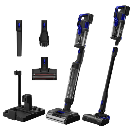 Aspiratoare - Aspirator cu aspirare umeda si uscata BEKO 3in1 Wet&Dry VRW90421VD, 0.4l, 21.6V, autonomie max 60 min, functie auto-curatare, negru-albastru