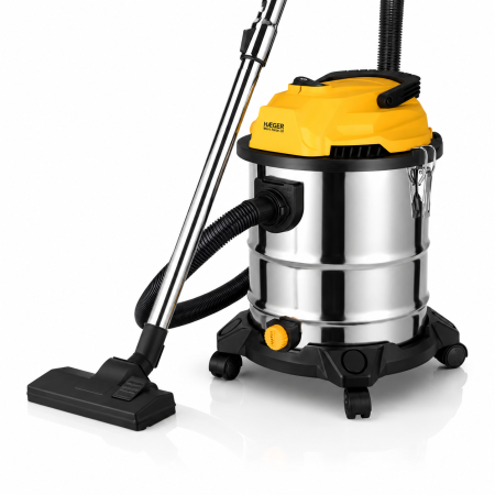 Aspirator cu filtrare in apa si absortie lichide HAEGER WORK FORCE 20, Putere 1200W, Capacitate 20L, Functie de golire rezervor si suflare aer, filtru lavabil, Galben [2]