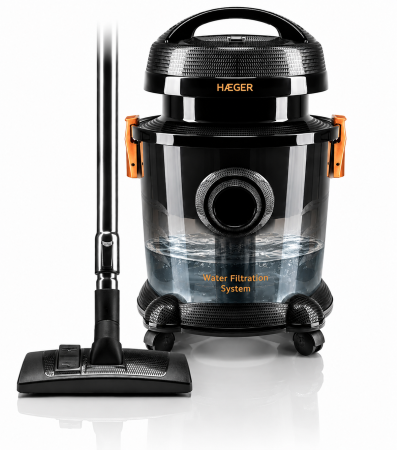 Aspirator cu fitrare prin apa HAEGER AQUACLEAN 1200, Putere 1200W, Rezervor apa 9L, Capacitate sac aspirare uscata 7L, Filtrare cu apa recomandata persoanelor cu alergii, Tub telescopic din inox, Negr [5]