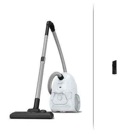 Bucatarie - Aspirator cu sac Rowenta Compact Power RO3927EA, 750W, filtrare 2 nivele 99.98%, recipient sac 3L, raza de operare 8.8m, alb