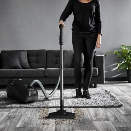 Aspirator cu sac Rowenta Green Force Effitech Total Clean RO6189EA, 400W, 3 niveluri de filtrare, lungime cablu 8.4m, recipient praf 4.5L, perie EasyBrush, indicator umplere sac, Negru [2]