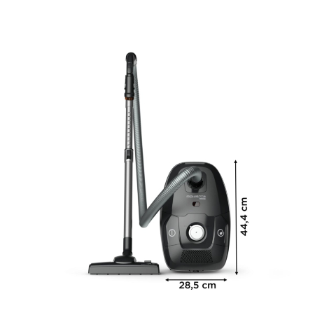 Aspirator cu sac Rowenta Green Force Max Silence RO6136EA, 750 W, 70% plastic reciclat, 3 niveluri de filtrare, sac Hygiene+, Negru/argintiu  [14]
