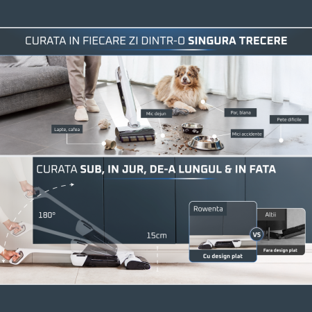 Aspirator cu spalare Rowenta X-Clean 12 GZ7267E0, 230 W, 550 RPM, 21.000 Pa, pana la 65 min autonomie, afisaj LED, aspirare umeda si uscata, functie a [10]