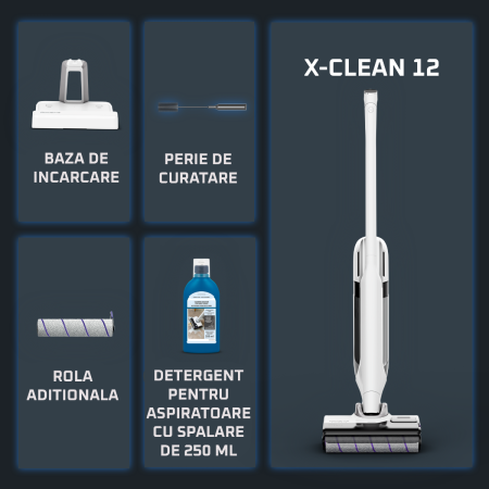 Aspirator cu spalare Rowenta X-Clean 12 GZ7267E0, 230 W, 550 RPM, 21.000 Pa, pana la 65 min autonomie, afisaj LED, aspirare umeda si uscata, functie a [16]