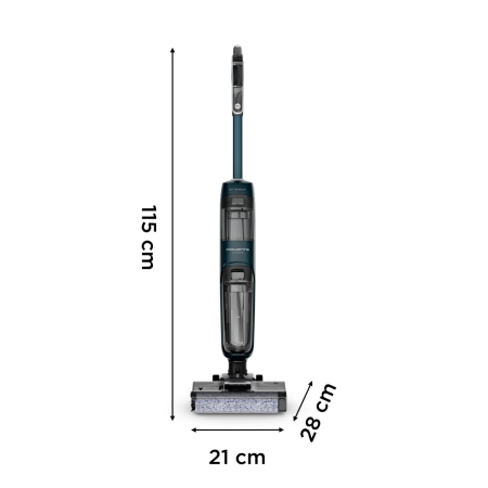 Aspirator cu spalare Rowenta X-Clean 2 GZ2251E0, 120W, 440 RPM, pana la 35 min autonomie, ecran LED, panou de control, verde & negru [9]