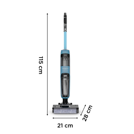 Aspirator cu spalare Rowenta X-Clean 2 GZ2271E0, 120W, 440 RPM, pana la 35 min autonomie, ecran LED, 2 role, panou de control, albastru & negru [11]