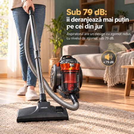 Pachet promo Aspirator fara sac HAEGER MAX CYCLON, Putere 700W, Capacitate 3L, Filtrare multiciclonica + Fier de calcat cu abur HAEGER DARK RIVER, Talpa din inox, Putere 2200W [7]