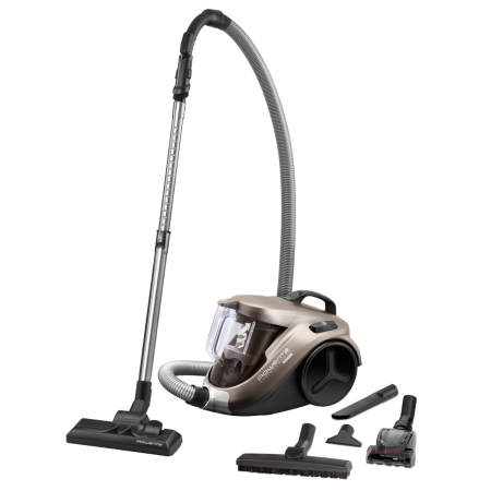 Bucatarie - Aspirator fara sac Rowenta Compact Power Cyclonic Animal Care RO3786EA, accesoriu spatii inguste, 1.5L, 750W,  culoare cafeniu