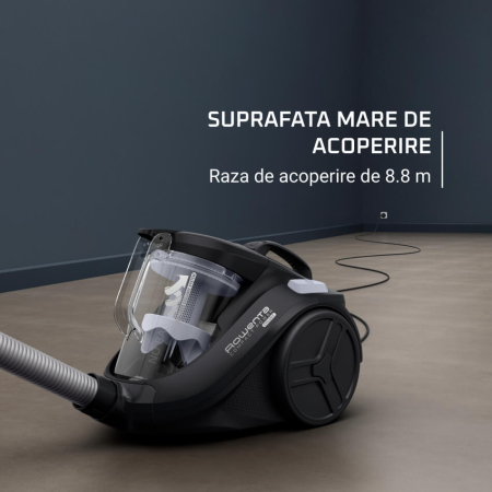 Aspirator fara sac Rowenta Compact Power Cyclonic RO3725EA, 750W, recipient praf 1.5L, 3 niveluri de filtrare, tub metalic telescopic, duza spatii inguste, duza tapiterie, negru [4]