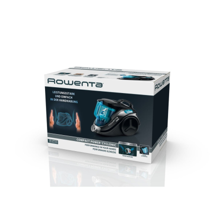 Aspirator fara sac Rowenta Compact Power RO3731, 750 W, 1.5 l, filtru de inalta eficienta, raza de operare 8.8 m, Negru/Albastru [11]
