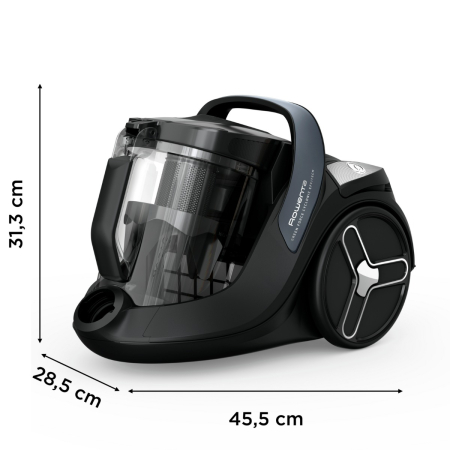 Aspirator fara sac ROWENTA Green Force Cyclonic Effitech® RO7C36EA, 500 W, recipient pentru praf 2.5 L, design eco, filtrare tip HEPA, negru & gri [6]