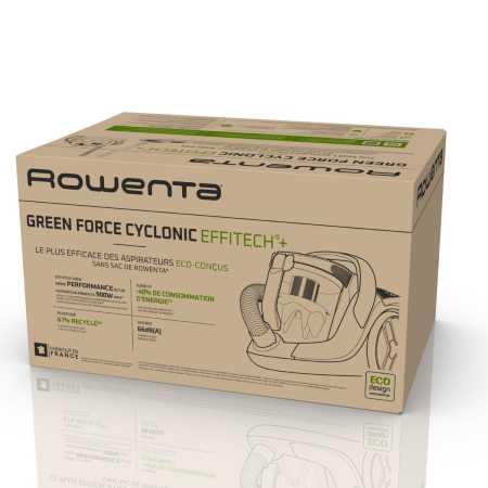 Aspirator fara sac ROWENTA Green Force Cyclonic Effitech®+ RO7C66EA, 500 W, recipient pentru praf 2.5 L, design eco, filtrare tip HEPA, negru & verde [10]