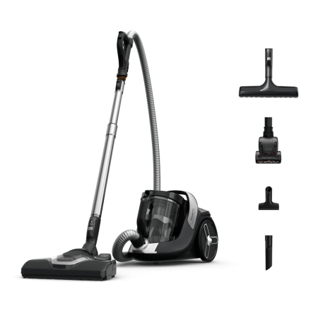 Bucatarie - Aspirator fara sac ROWENTA Green Force Cyclonic Effitech®+ RO7C66EA, 500 W, recipient pentru praf 2.5 L, design eco, filtrare tip HEPA, negru & verde
