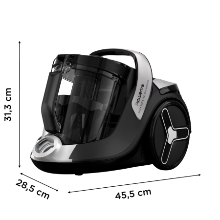 Aspirator fara sac ROWENTA Green Force Cyclonic Effitech®+ RO7C66EA, 500 W, recipient pentru praf 2.5 L, design eco, filtrare tip HEPA, negru & verde [9]