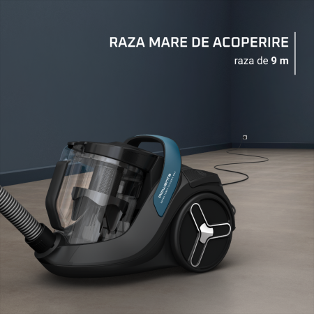 Aspirator fara sac ROWENTA Green Force Cyclonic Max RO7B11EA, 750 W, recipient de praf 2.5 L, filtrare tip HEPA, design eco, negru & albastru [3]