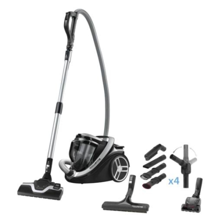 Bucatarie - Aspirator fara sac Rowenta Silence Force Cyclonic 5***** RO7689EA, 550 W, Tehnologie Ciclonica, cap de aspirare Power Air, maner Ergo Comfort, capacitate sac 2.5L, lungime cablu 8.4m, Argintiu