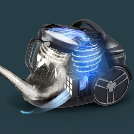 Aspirator fara sac Rowenta Silence Force Cyclonic Effitech® RO7935EA, 500 W, recipient pentru praf 2.5 L, 3 niveluri de filtrare, negru [3]