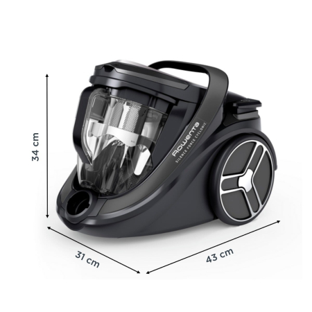 Aspirator fara sac Rowenta Silence Force Cyclonic Effitech® RO7935EA, 500 W, recipient pentru praf 2.5 L, 3 niveluri de filtrare, negru [12]