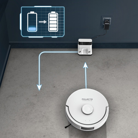 Aspirator robot Rowenta X-Plorer Serie 280 RR88H7E0, putere 8.000 Pa, 120 minute, management harti, statie de incarcare, recipient praf 0.3 L, laser LiDAR 360°, perie anti-incalcire, Wi-Fi, alb [2]