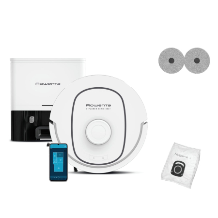 Bucatarie - Aspirator robot Rowenta X-Plorer Serie 380+ RR89U7E0, putere 8.000 Pa, 120 minute, 4 trepte putere, management harti, statie de incarcare cu golire automata, recipient praf 0.22 L, laser LiDAR 360°, p