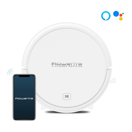 Aspirator robot Rowenta X-Plorer Serie 50 RR7387WH, 33W, recipient 0.4L, 3 functii de curatare, Wi-Fi, sistem Aqua Force, alb [1]