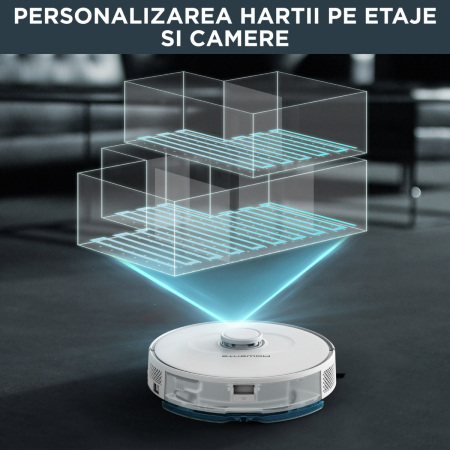 Aspirator robot Rowenta X-Plorer Serie 75 S RR8577WH, putere de aspirare 2700 Pa, autonomie 120 min, aspirare si spalare, navigatie laser, Wi-Fi, comp [3]