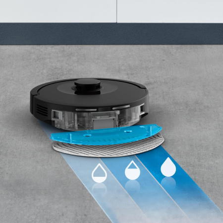 Aspirator robot Rowenta X-Plorer Serie 85+ RR87D5WH, aspira & spala, putere aspirare 6000 Pa, autonomie 270 minute, 4 trepte putere, statie de incarcare si golire praf, sistem Smart Aqua Power, negru [6]