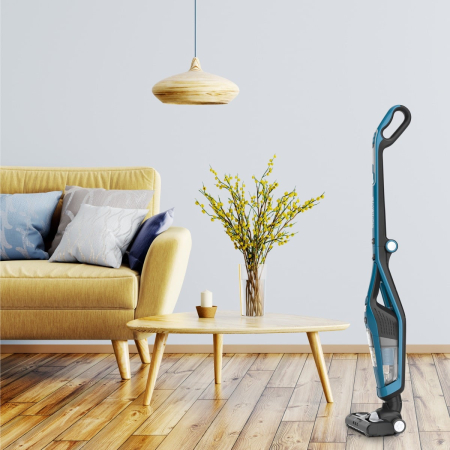 Aspirator vertical 2 în 1 Dual Force Cyclonic Rowenta RH6751WO, 2 viteze, autonomie max 75 min, Recipient 0.6 L, albastru/negru [12]