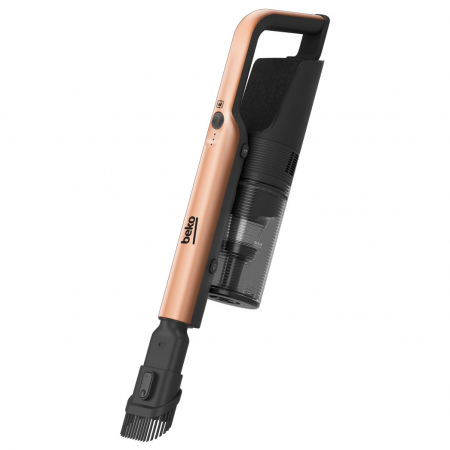 Aspirator vertical 2in1 BEKO VRT65421VC, 250W, 0.4l, autonomie max 40 min, lumina LED, filtru HEPA 10, TrayClean, negru-auriu [2]