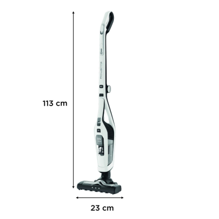 Aspirator vertical 2in1 Dual Force Rowenta RH6737WH, 100W, 18V, autonomie 45 min, 2 viteze, recipient 0.6L, pliabil, alb [6]