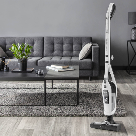 Aspirator vertical 2in1 Dual Force Rowenta RH6737WH, 100W, 18V, autonomie 45 min, 2 viteze, recipient 0.6L, pliabil, alb [8]