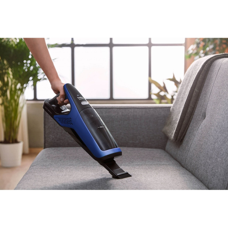 Aspirator vertical Beko VRT61821VD, 21.6 V, Li-Ion, 0.5 L, autonomie 70 min, filtru Hepa, Multifunctional, Perie pentru parul de animale, Albastru [3]