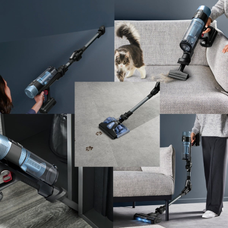 Aspirator vertical fara fir Rowenta X-Force Flex 10.80 Aqua RH7AD5E0, 300 W, 120 air watts, autonomie 60 minute, recipient praf 0.44L, functie boost, iluminare LED, sistem Smart Control, greutate redu [8]