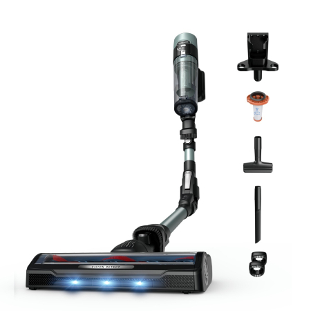 Bucatarie - Aspirator vertical fara fir Rowenta X-Force Flex 10.80 RH7A32E0, 300 W, 120 air watts, autonomie 60 minute, recipient praf 0.44 L, functie boost, iluminare LED, sistem Smart Control, greutate redusa, 